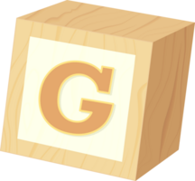 Letter G, Toy wood baby block alphabet png