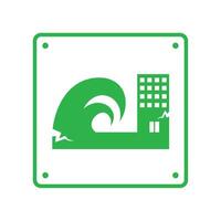 earthquake icon signal of tsunami risk icon vector