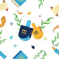 hanukkah background of dreidels vector