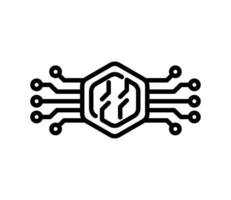 ai technology chip icon vector