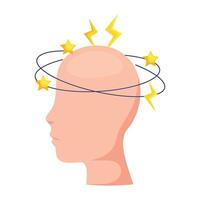 parkinson head shaking isolated design vector
