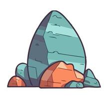 rocky mountain with stones icon vector