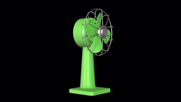 Electric Fan Rotating on a Transparent Background. Seamless Loop. Spinning. 4K video