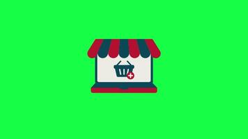 Notebook Shop Icon Animation with Green Screen for E Commerce Website video