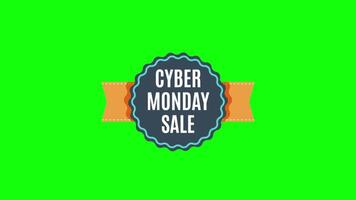 Cyber Monday sale banner on green background icon, ideal for E-commerce promotions and marketing. video