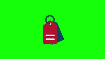 A red and green price tag on a green background, perfect for sales, promotions, and showcasing pricing in E-commerce, digital marketing, and advertising projects video