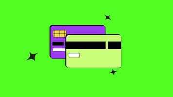 Credit card icon animation on green background, ideal for E-commerce, online payments, digital transactions, and showcasing payment gateways and financial services video