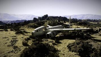 Plane wreckage in remote mountainous terrain after crash incident video