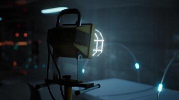High tech equipment with glowing display in a modern laboratory setting video