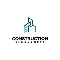 Contruction logo icon with initial s design illustration vector