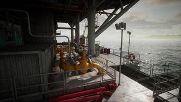 Dusk View of an Abandoned Oil Rig Platform at Sea video
