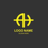 logo ah initial with creative illustration vector