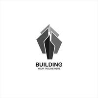 building logo icon with creative illustration vector