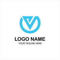 logo v initial with creative illustration vector