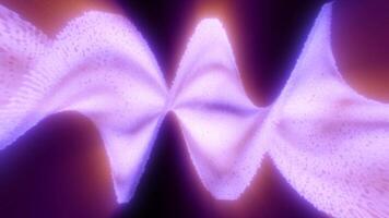 Abstract image of a fluid wave pattern in shades of purple with a glowing, dynamic effect, resembling a smooth flow or energy pulse in a futuristic setting background video