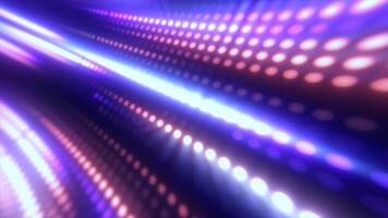 Vibrant purple and blue dot pattern with streaks of light, creating a sense of energy and futuristic design. Suitable for digital themes and high-tech concepts background video