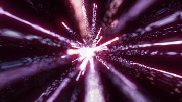 uma hipnotizante explosão do Rosa e roxa luz partículas irradiando para fora, criando uma surreal e vibrante cósmico efeito, simbolizando energia e movimento dentro espaço video
