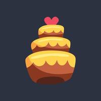 three tier cake in flat design vector