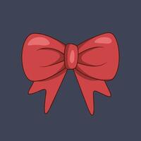 red ribbon in flat design. vector