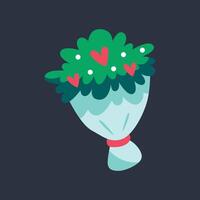 love flower bouquet in flat design. vector