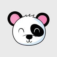 panda head in flat design. vector
