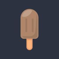chocolate flavor ice cream stick in flat design. vector