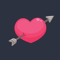 love sign with arrow in flat design. vector