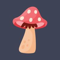 red mushroom in flat design. vector
