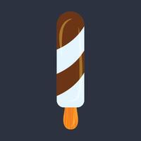 two flavor ice cream stick in flat design. vector