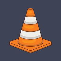 traffic cone in flat design. vector
