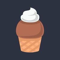 chocolate and vanilla ice cream cup in flat design. vector