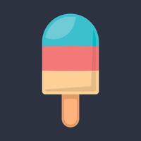three flavor ice cream stick in flat design. vector