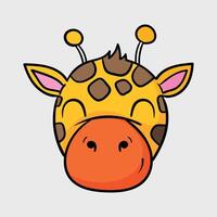 giraffe head in flat design. vector