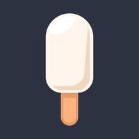 vanilla flavor ice cream stick in flat design. vector