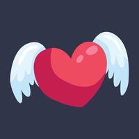 love with angel wing in flat design. vector