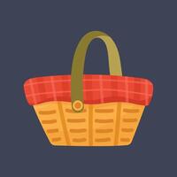 picnic bucket in flat design. vector