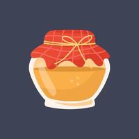 honey jar in flat design. vector