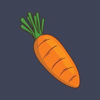 a single carrot with outline in flat design. vector