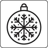 A simple, elegant Christmas ornament, showcasing a delicate snowflake design. vector
