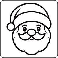 Santa's friendly face, outlined in black. vector