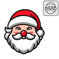 Cartoonish depiction of Santa Claus, with large eyes and a rosy glow. vector