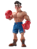 A cartoon character with boxing gloves on png