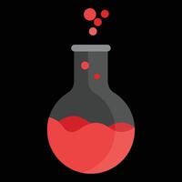 Chemistry Flask with Red Liquid and Bubbles vector
