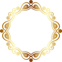 Download Free Elegant golden frame with a transparent background, perfect for photo editing and design projects. png