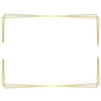 Gold rectangle frame on a transparent background png