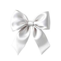 A Large White Satin Bow, Tied in a Classic Double Loop png
