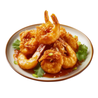 Crispy Fried Prawns in transparent background png