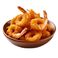 Fried Prawns in a bowl on a transparent background png