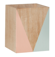 wooden box Triangular pattern on the front cut out isolated transparent background png