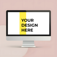 Sleek Computer Monitor Mockup for Desk Setup psd
